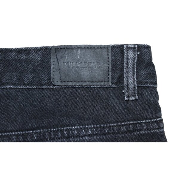 ASOS Pull&Bear Wide-Leg Turn Up Jeans in Black (Size 12/Large) - Picture 9 of 13